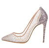 Embellished Crystal High Heel Lace Shoes