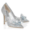 Silver Rhinestone Platform Crystal High Heel Shoes