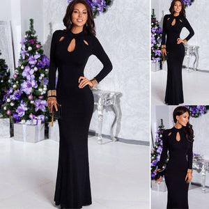 Elegant Black Evening Maxi Dress