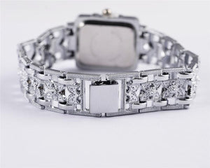 Silver Stainless Steel Crystal Watch