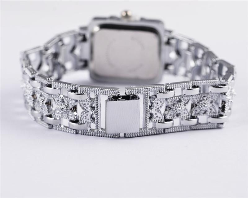 Silver Stainless Steel Crystal Watch