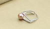 Chic elegant pearl sterling silver adjustable ring