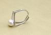 Chic elegant pearl sterling silver adjustable ring