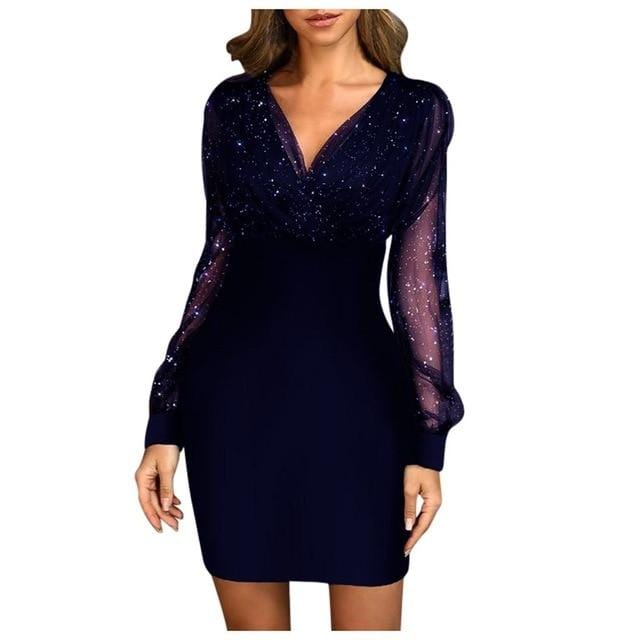 Black Retro Elegant Mini Party Dress