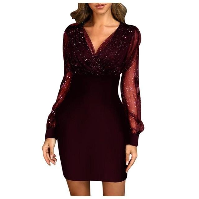 Black Retro Elegant Mini Party Dress
