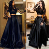 Elegant Black Chiffon Long Maxi Lace Dress