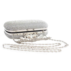 Silver Diamante Evening Clutch