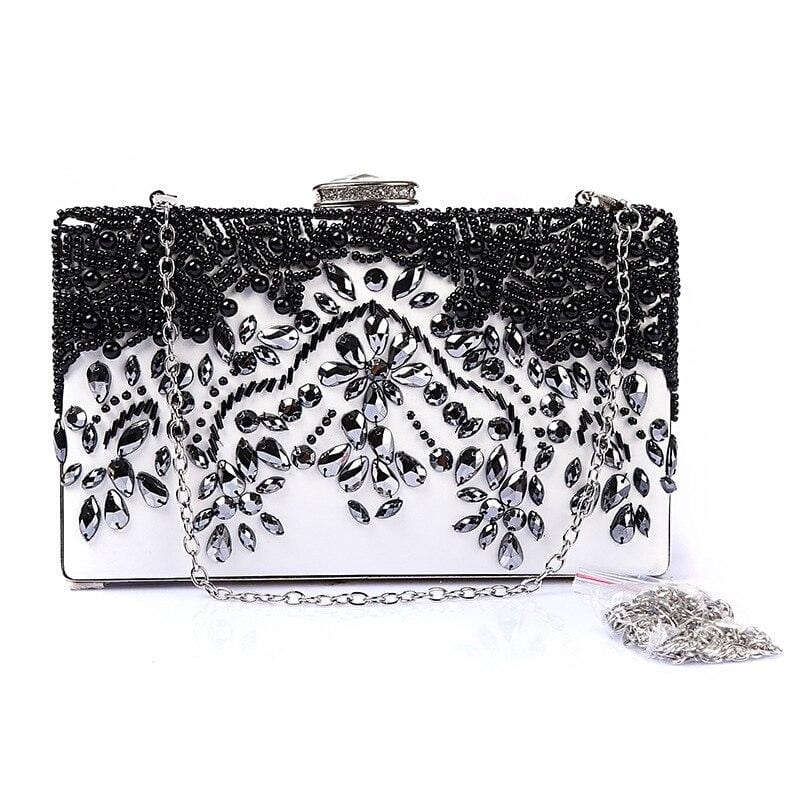 Cross Body B&W Diamond Clutch