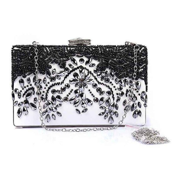 Cross Body B&W Diamond Clutch