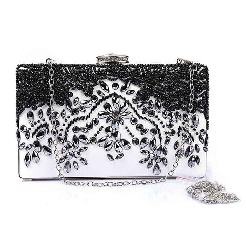 Cross Body B&W Diamond Clutch