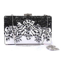 Cross Body B&W Diamond Clutch