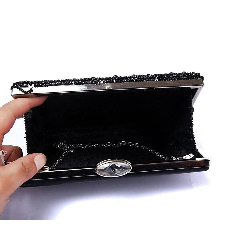 Cross Body B&W Diamond Clutch