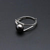 Chic elegant pearl sterling silver adjustable ring