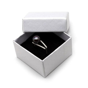 Chic elegant pearl sterling silver adjustable ring