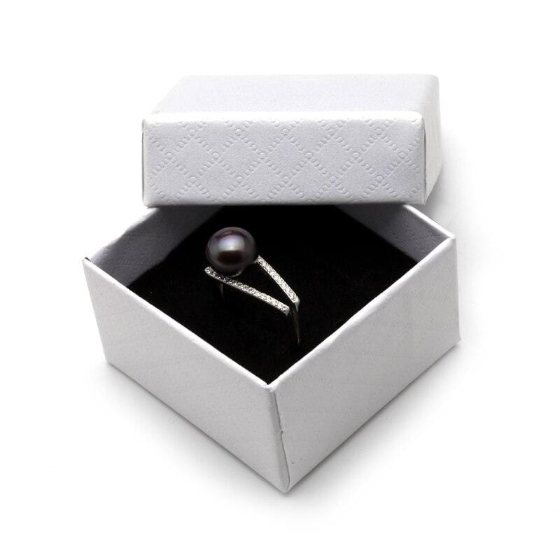 Chic elegant pearl sterling silver adjustable ring