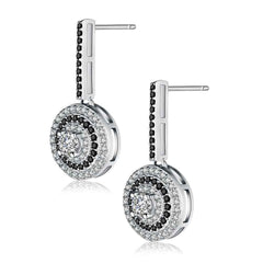 Round Zirconia Drop Earrings
