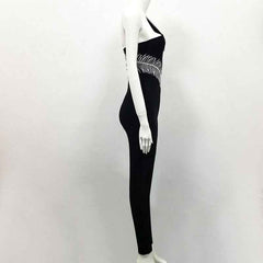 Black One Shoulder Full-Length Jumpsuit