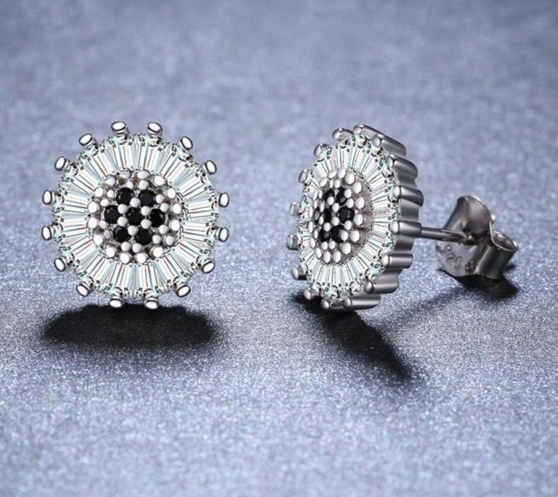Black Spinel Stud Earrings